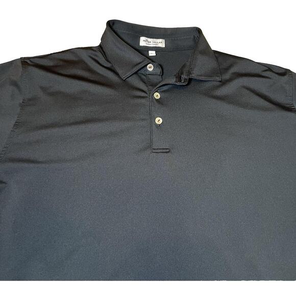 Peter Millar Summer Comfort Polo Shirt Men Size Large Black FCA Golf Gameday Cup - Picture 1 of 12